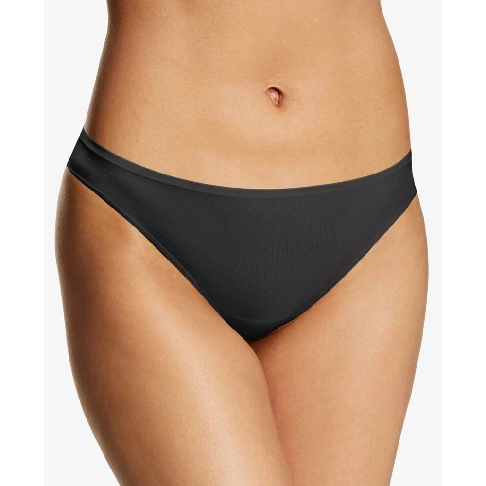 Maidenform Womens Size XL/8 Cotton Comfort Thong Panty Underwear in Black 2191